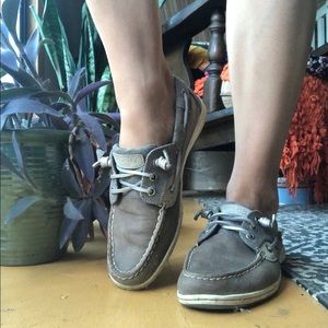 Sperry Gray/Silver Boat Shoes!